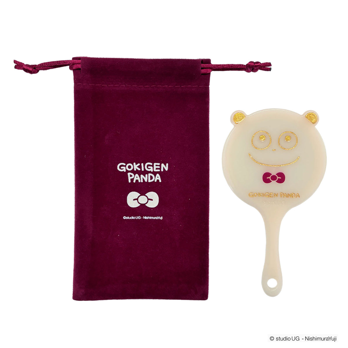 ミラーと巾着セット スタジオUG ごきげんぱんだ