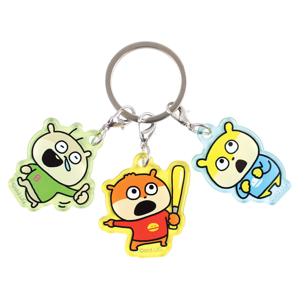 3チャームキーホルダー　こねずみ