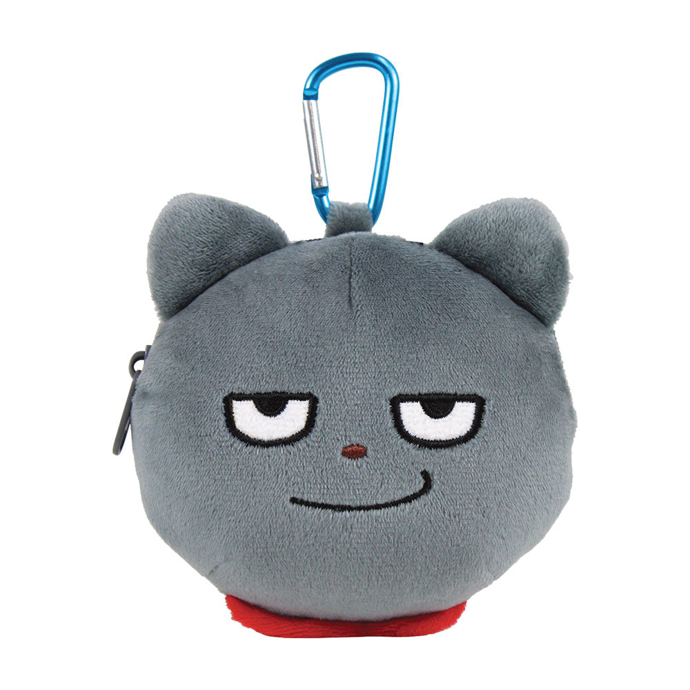 カラビナぬいぐるみ　ファスナーマスコット　わるめのねこ