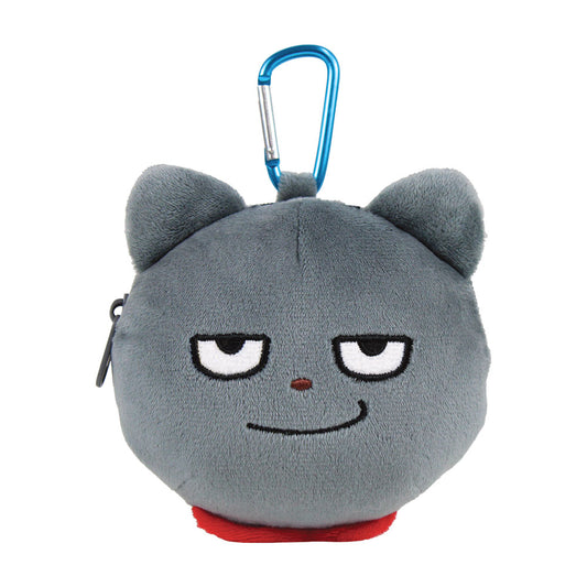 カラビナぬいぐるみ　ファスナーマスコット　わるめのねこ