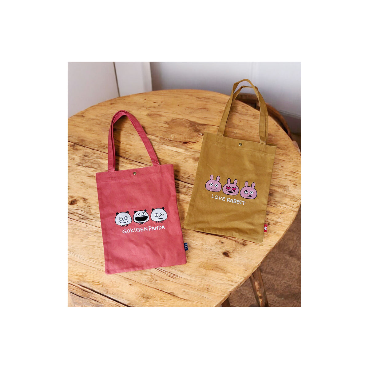 刺繍トートバッグ　ごきげんぱんだ