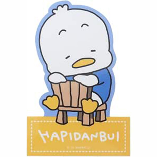 にしむらゆうじ×はぴだんぶい　キャラクターステッカー　リラックス　あひるのペックル