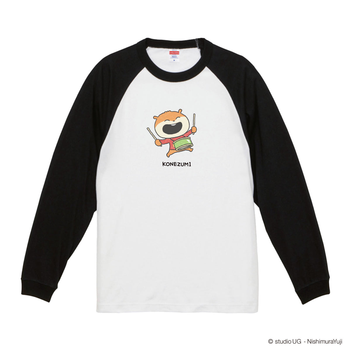 ラグラン　ロングTシャツ　こねずみ