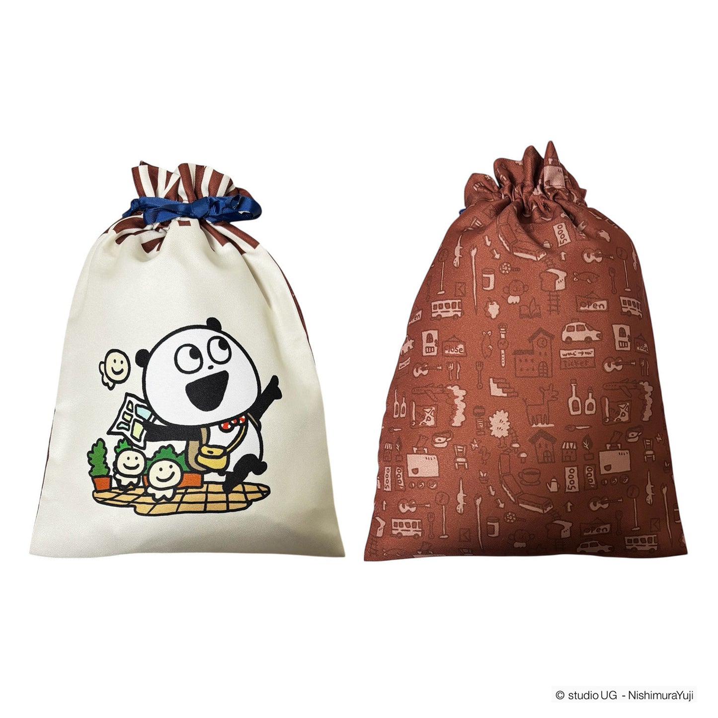 トラベル巾着L　スタジオUG「旅するごきげんぱんだ」