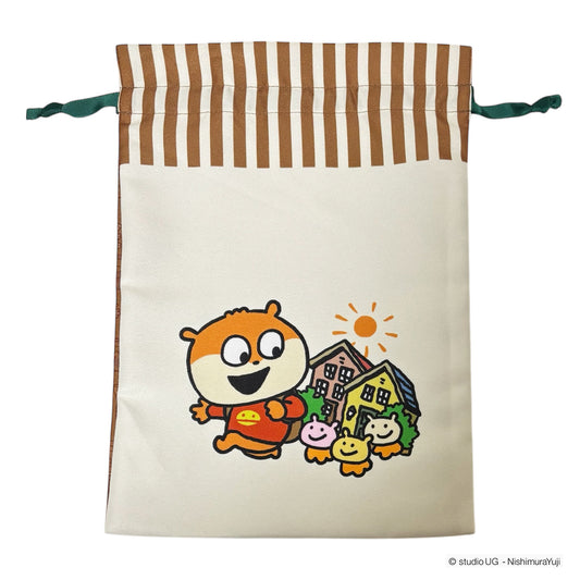 トラベル巾着L　スタジオUG「こねずみの暮らし」