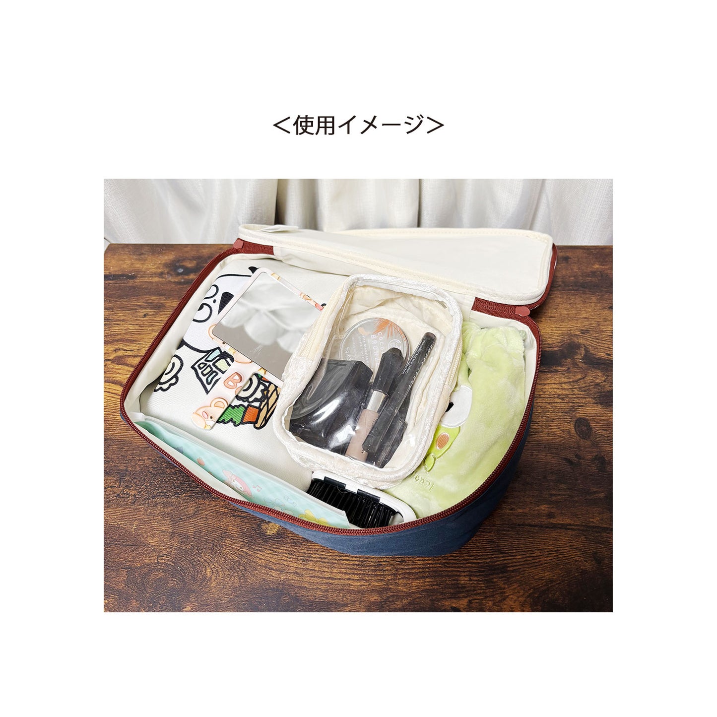 収納ポーチM　スタジオUG　「旅するごきげんぱんだ」