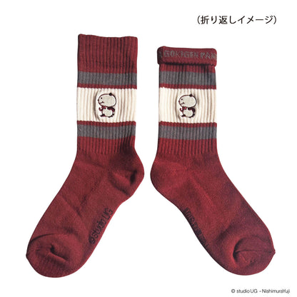 カラフルラインソックス　ごきげんぱんだ
