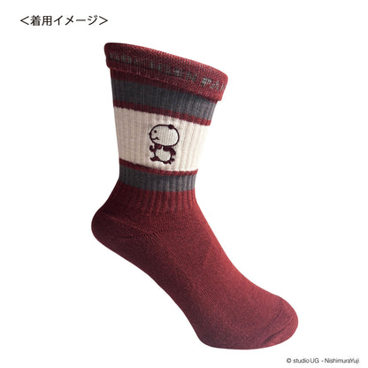 カラフルラインソックス　ごきげんぱんだ