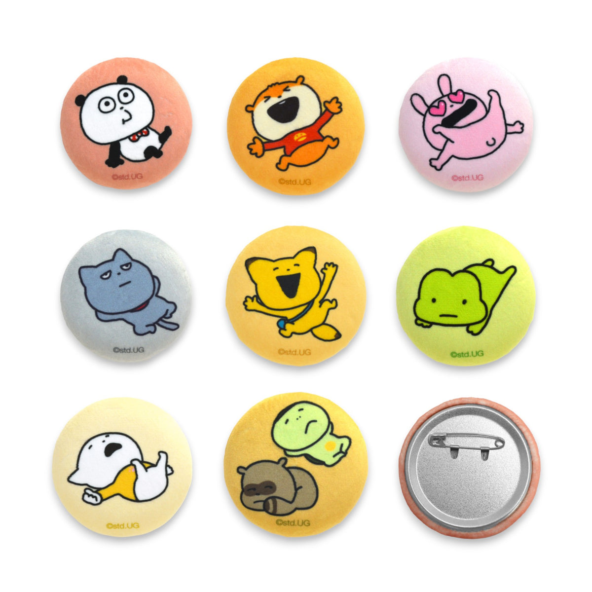もふい缶のバッジ　その1　全8種